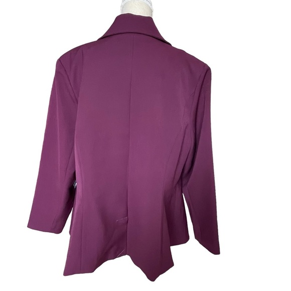 Eloquii Women’s Tie Neck Peplum Blazer Jacket Plus Size 18 Purple Fitted Suiting - Picture 4 of 11